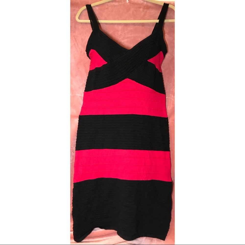 GUESS Black and Red Sweater Dress